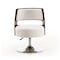 Manhattan Comfort Salon Adjustable Height Swivel Accent Chair in White and Polished Chrome, PK2 2-AC034-WH - alternate 2